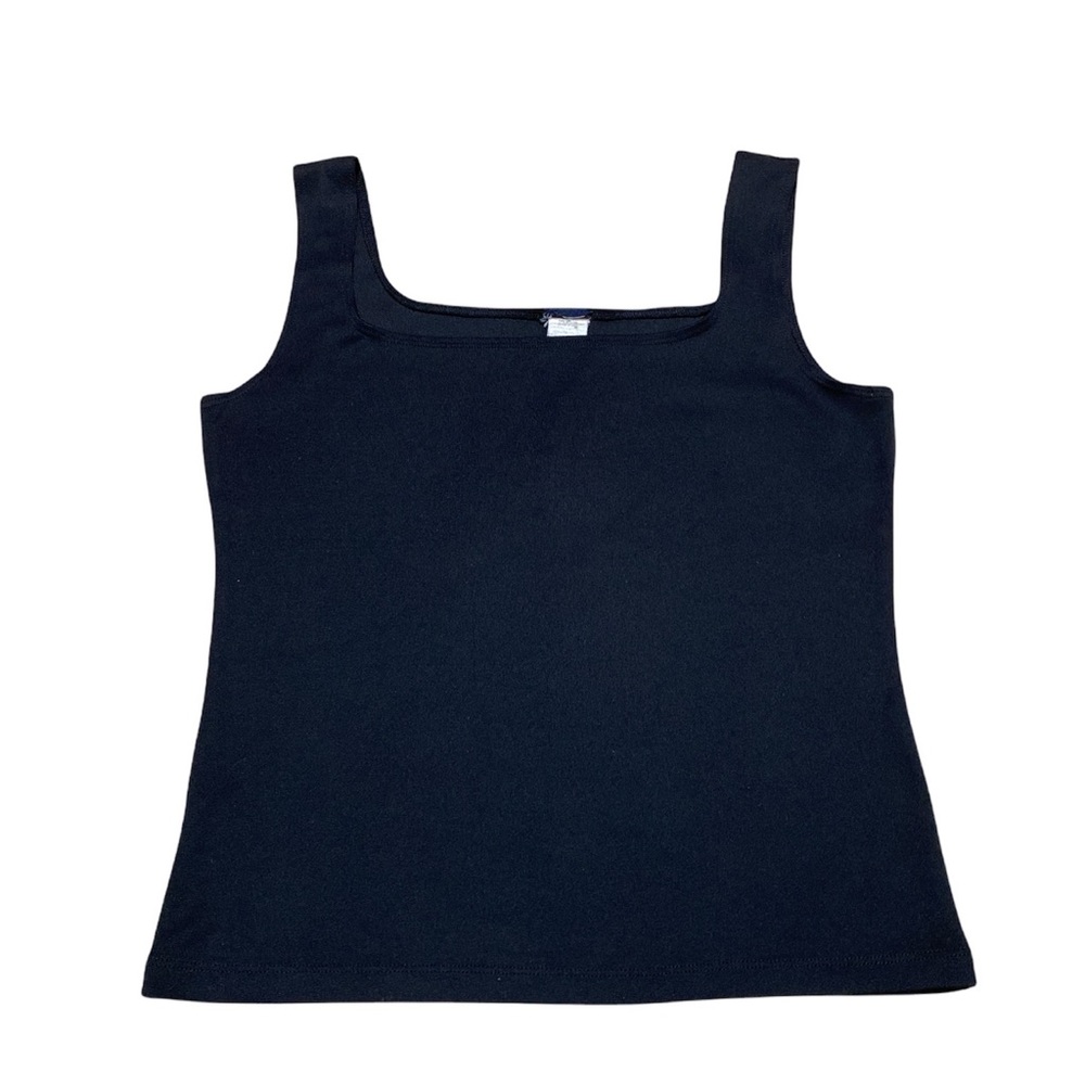 Lafayette Tank Top Women’s M Black Undershirt Square Neck Sleeveless Blouse Vtg